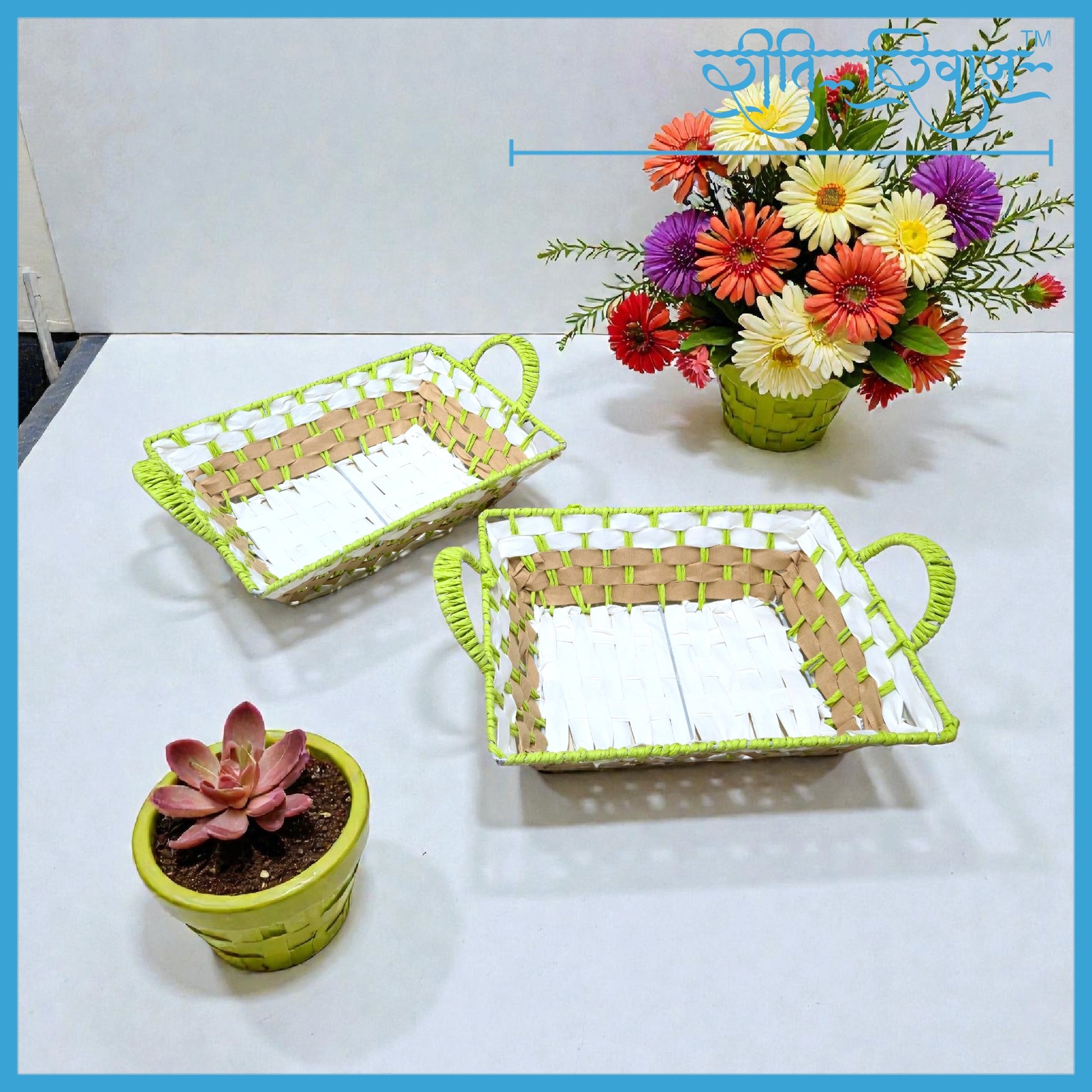 BASKET SWASTIK GREEN 1009 11*15