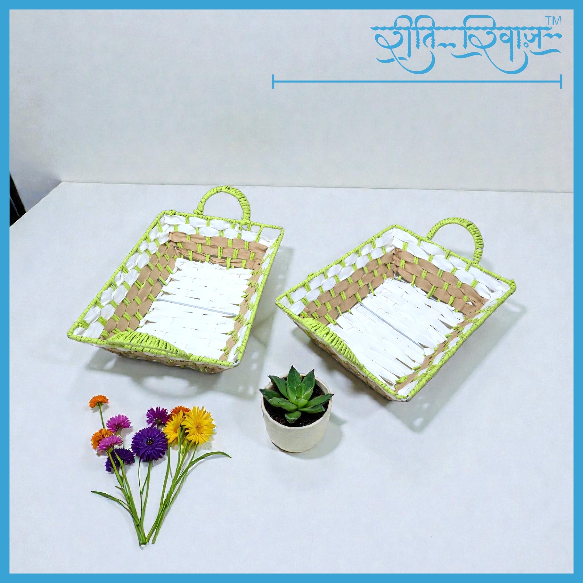 BASKET SWASTIK GREEN 1009 11*15